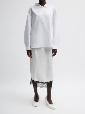 Tibi NWOT Lace Applique Slip Skirt M